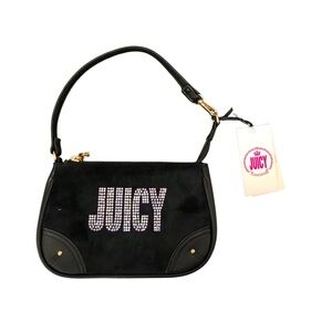 Juicy Couture Convertible Purse Glitzed Out Wristlet Shoulder Bag- BLACK